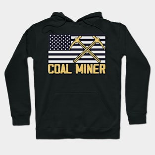 Coal Miner Flag American Patriotic Distressed Hoodie